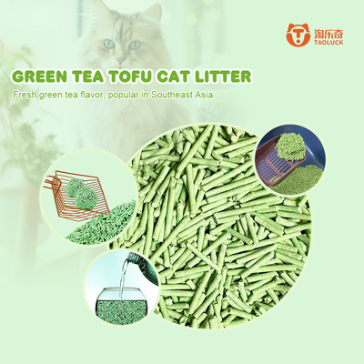 Buy Natural Greentea Tofu Clumping Litter ODM Clumping Biodegradable Cat Litter online manufacture