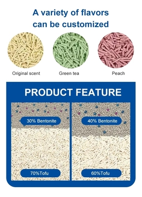 Buy Colorful Bentonite Tofu Mixed Cat Litter OEM ODM Tofu Clumping Cat Litter online manufacture
