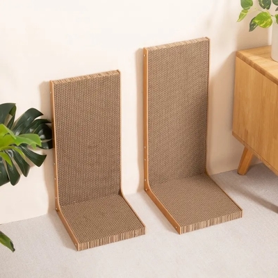 Buy ODM Tall Cardboard Cat Scratcher L Shaped Cat Corrugated Scratcher online manufacture