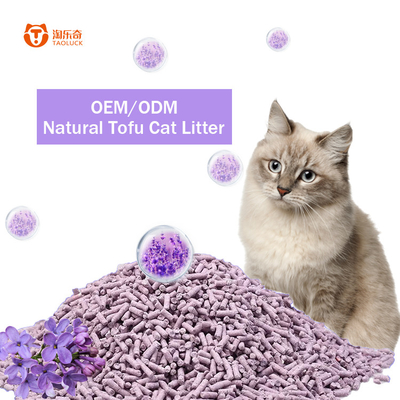 Fast Clumping Tofu Cat Litter Without Dust Purple Odor Eliminating Cat Litter