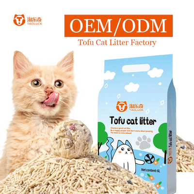 6L Plant Tofu Litter Sand Degradable No Odor Cat Litter Eco Friendly