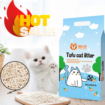 Soybean Fiber Tofu Based Cat Litter White Environmentally Friendly Kitty Litter