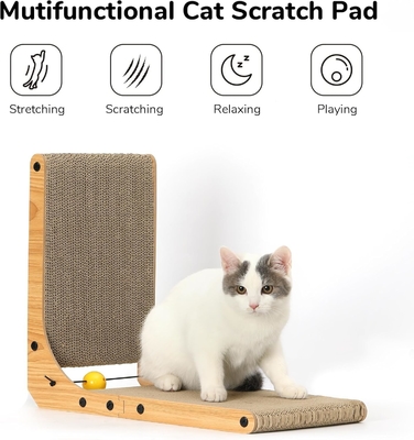 Thick Vertical L Shaped Cat Scratcher Cat Scratch Board With Catnip