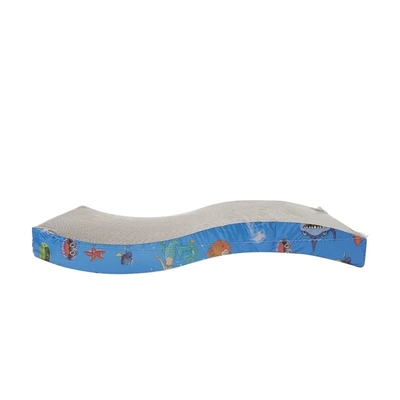 Wave Shape Cat Scratching Board Scratch Resistant Corrugated Cardboard Scratching Post
